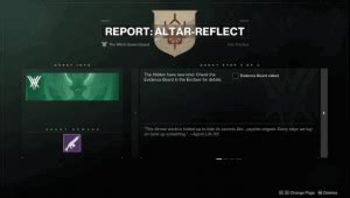 Destiny 2 Report: Altar-Reflect Quest